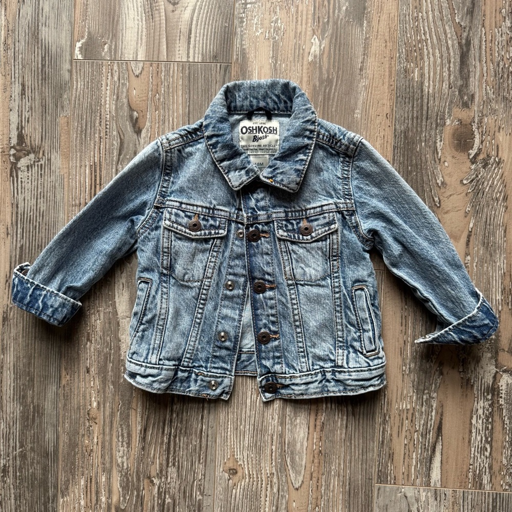 Kids OshKosh B’gosh Denim Jacket Long Sleeve Buttons Unisex 18 Months